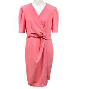 DKNY womens Side Knot Short Length V-neck Dress